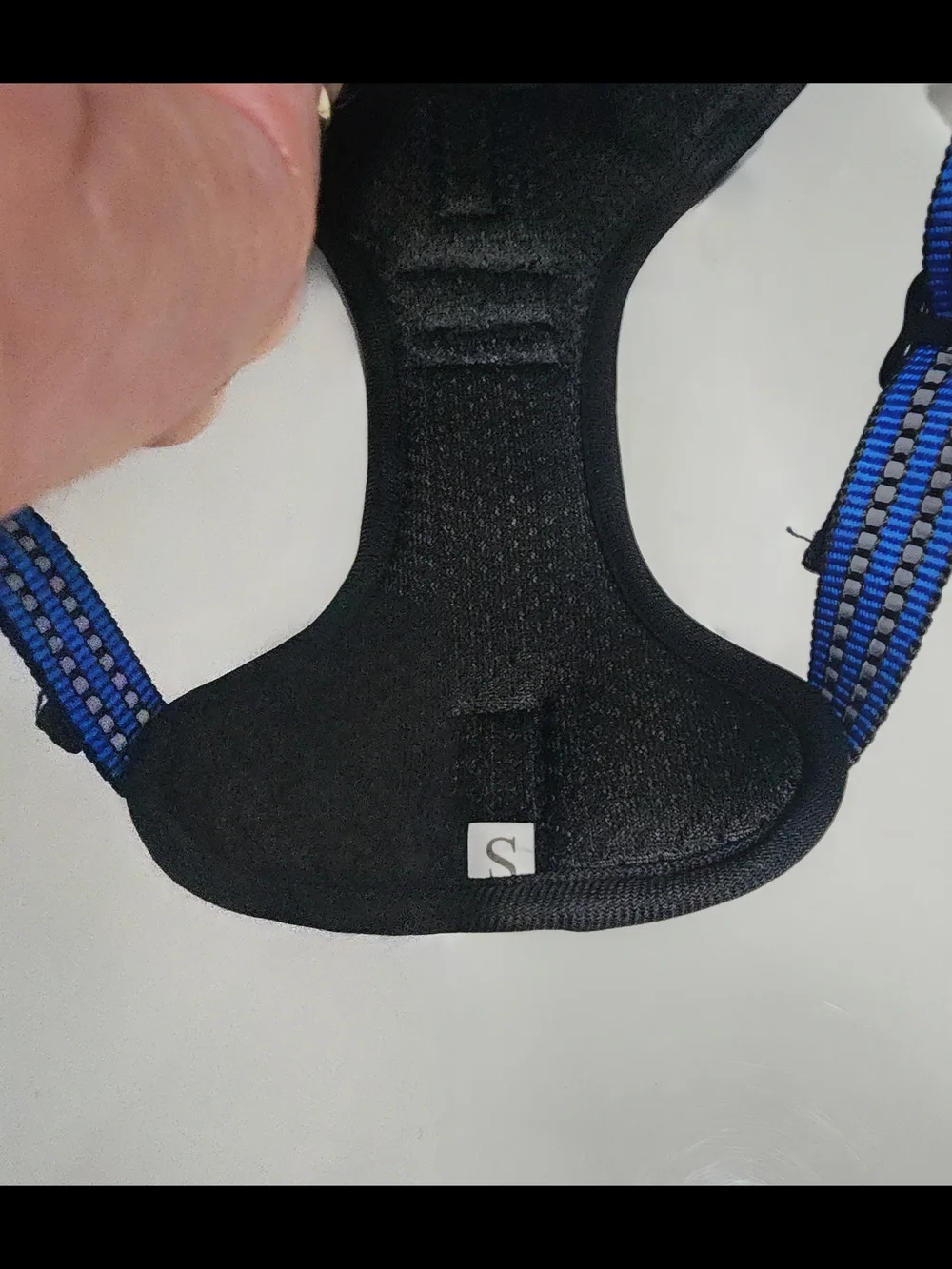 Sturdy Blue Reflective Dog Harness with 2 Metal D-Ring For Size S Up To 20 lbs